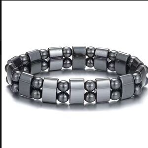 Unisex Holistic Hematite Magnetic Bracelet One size